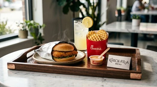 Chick Fil a Menu showing popular chicken nuggets meal