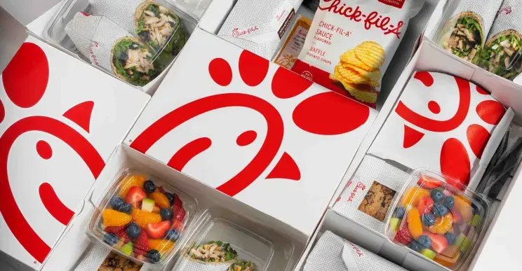Chick Fil a Menu showing chicken and side options