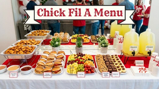 Chick Fil a Menu featuring desserts and milkshake options