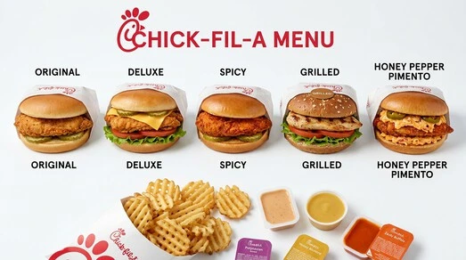 Chick Fil a Menu drinks, lemonade and iced tea