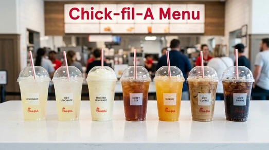 Chick Fil a Menu food choices with chicken and sides