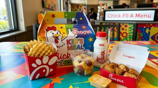 Chick Fil a Menu with grilled chicken and fresh sides
