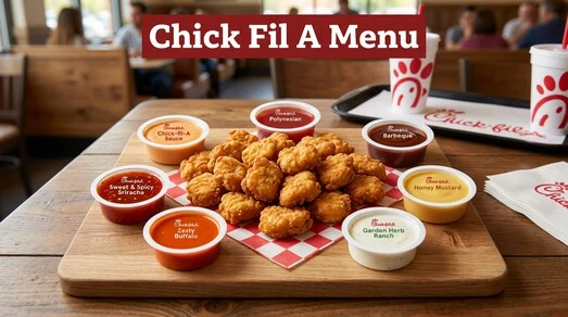 Chick Fil a Menu guide featuring popular menu items