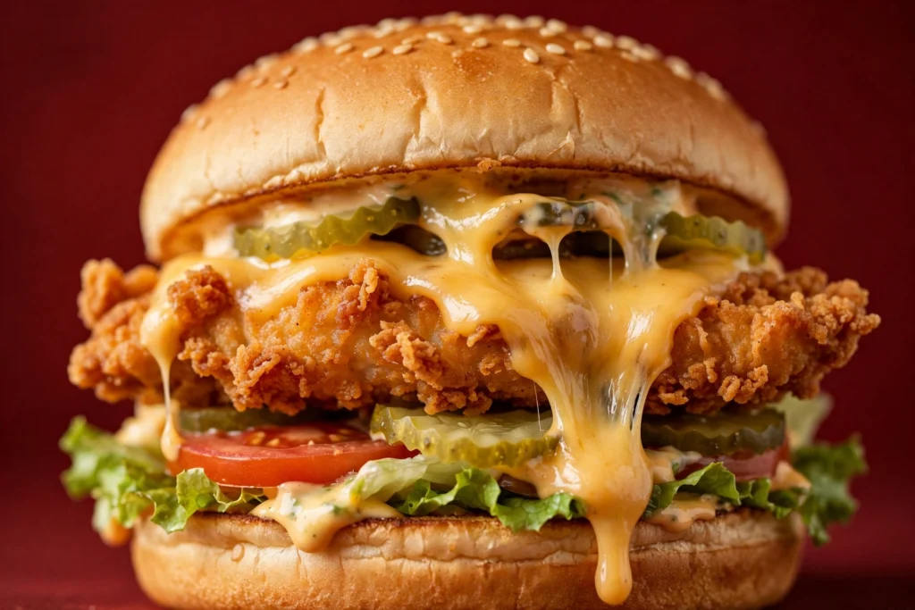 Crispy chicken sandwich close-up - Chick-Fil-A Menu San Jose & Prices