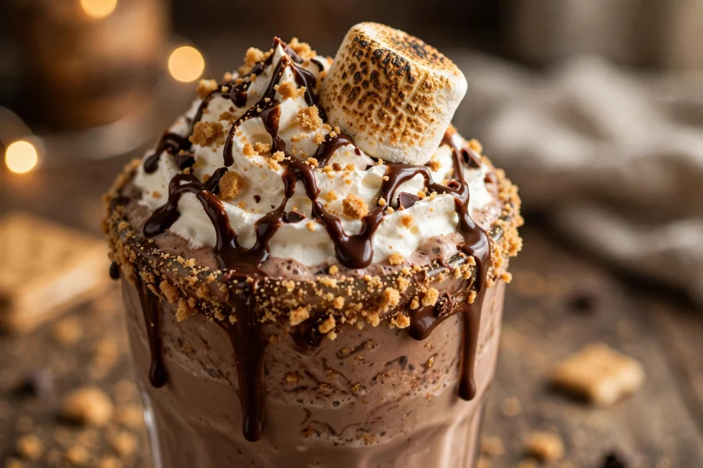Chick-fil-A S'mores Milkshake with marshmallow whipped topping