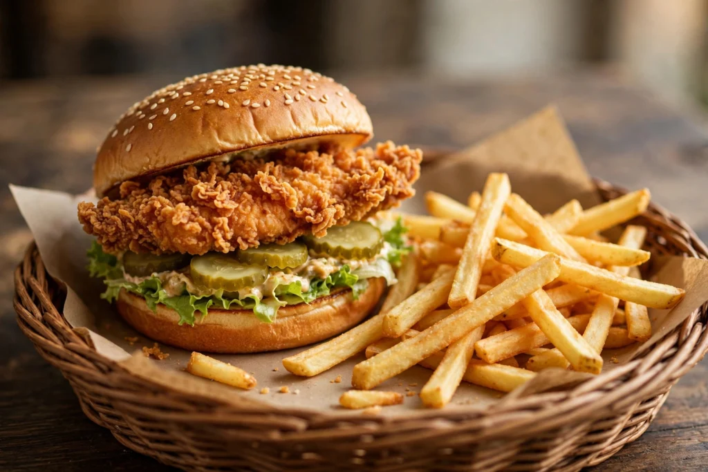 Crispy chicken sandwich close-up - Chick-Fil-A Menu Mesa