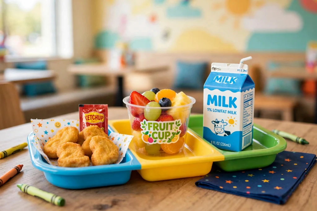 Chick-fil-A kids menu nuggets meal with toy